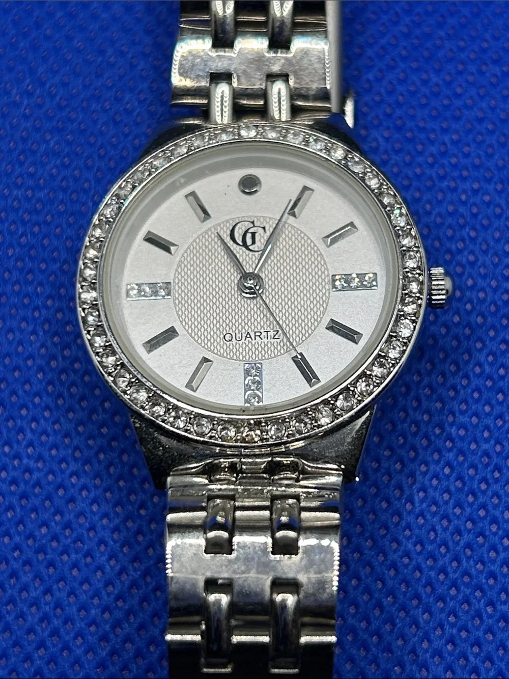 GC Silver Tone Women's Watch with Crystal Bezel